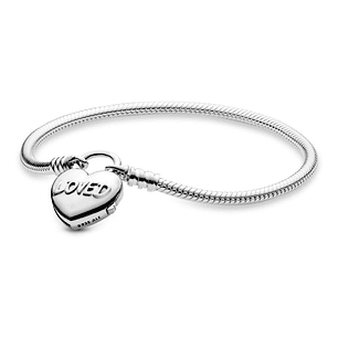 Pulsera Brazalete Pandora Cierre de Candado de Corazon 