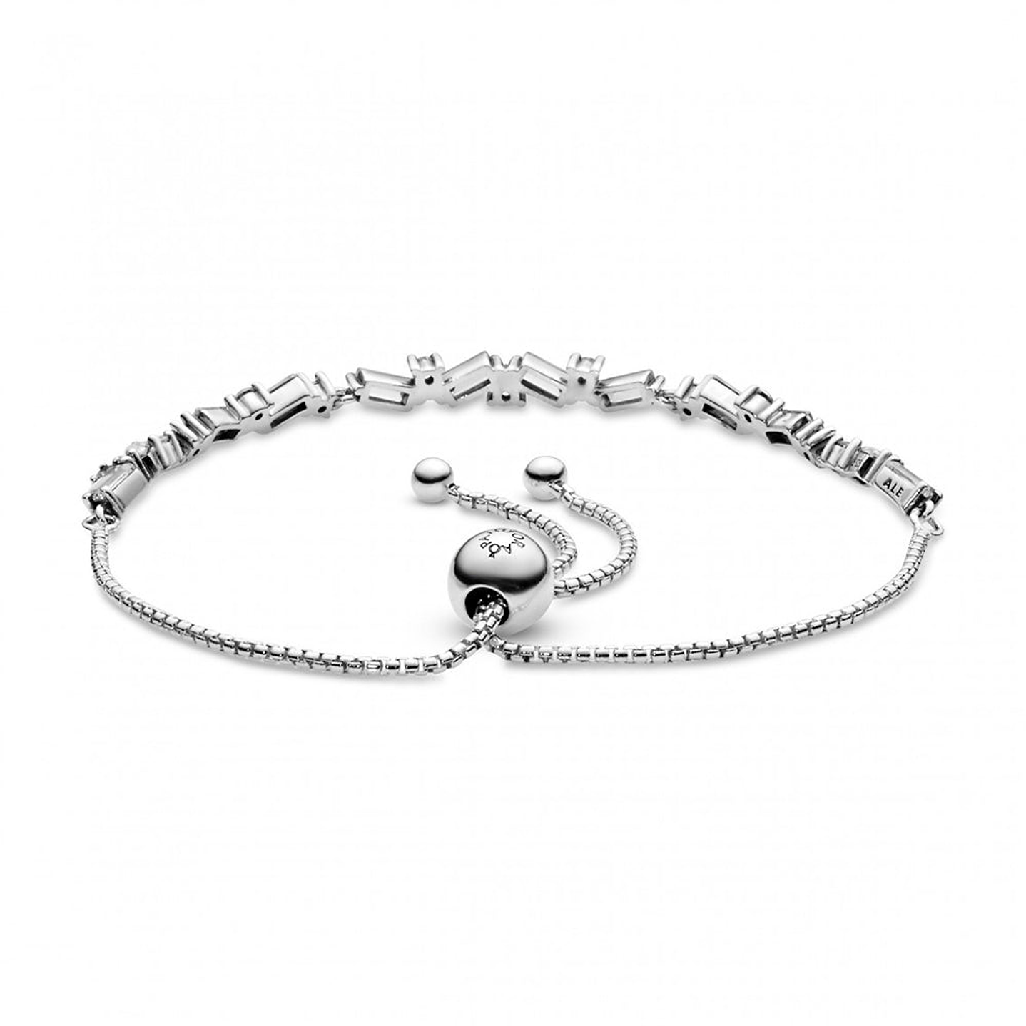 Pulsera Brazalete Deslizante de Hilo Cubos de Hielo Pandora 597558CZ Plata 925 Talla 18cm 1