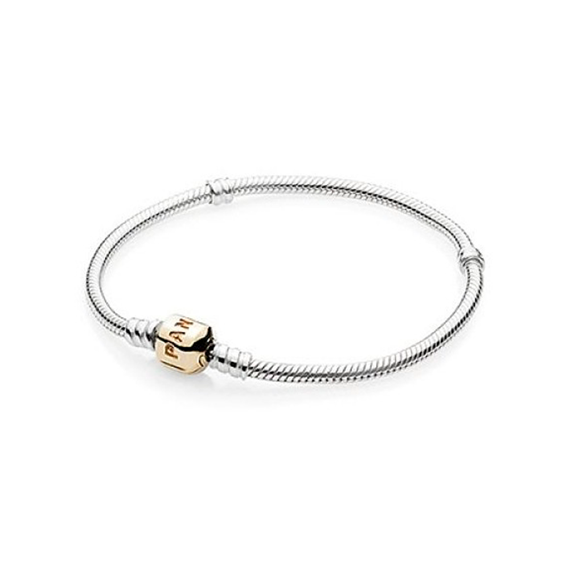 Pulsera Brazalete Pandora con Broche a Presion bañado en Oro 14k 590702HG Plata 925 Talla 18cm 1