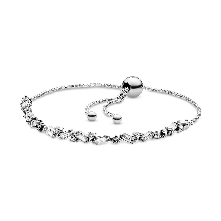 Pulsera Brazalete Deslizante de Hilo Cubos de Hielo Pandora 597558CZ Plata 925 Talla 18cm 2