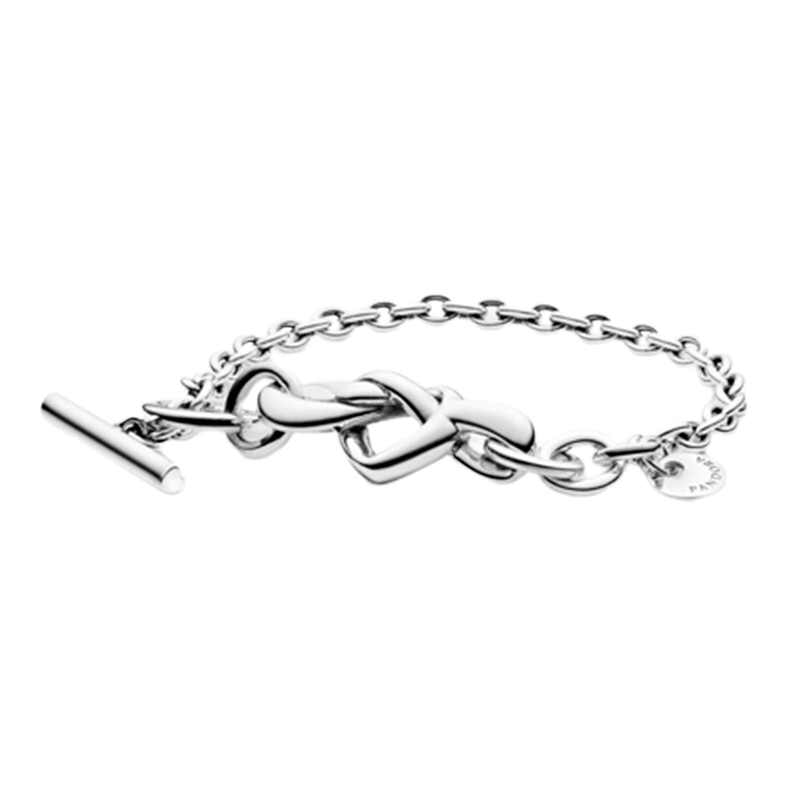 Pulsera Brazalete Pandora Cadena Nudo de Corazon 598100 Plata 925 Talla 18cm 1