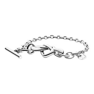 Pulsera Brazalete Pandora Cadena Nudo de Corazon 598100 Plata 925 Talla 18cm