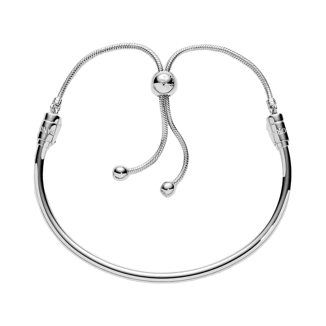 Pulsera Brazalete Pandora Liso Deslizante con Broche Removible 597953CZ Plata 925 Talla 18cm 3