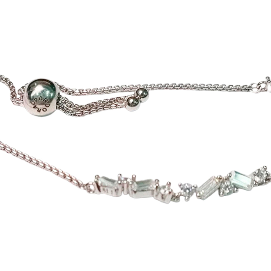 Pulsera Brazalete Deslizante de Hilo Cubos de Hielo Pandora 597558CZ Plata 925 Talla 18cm 4