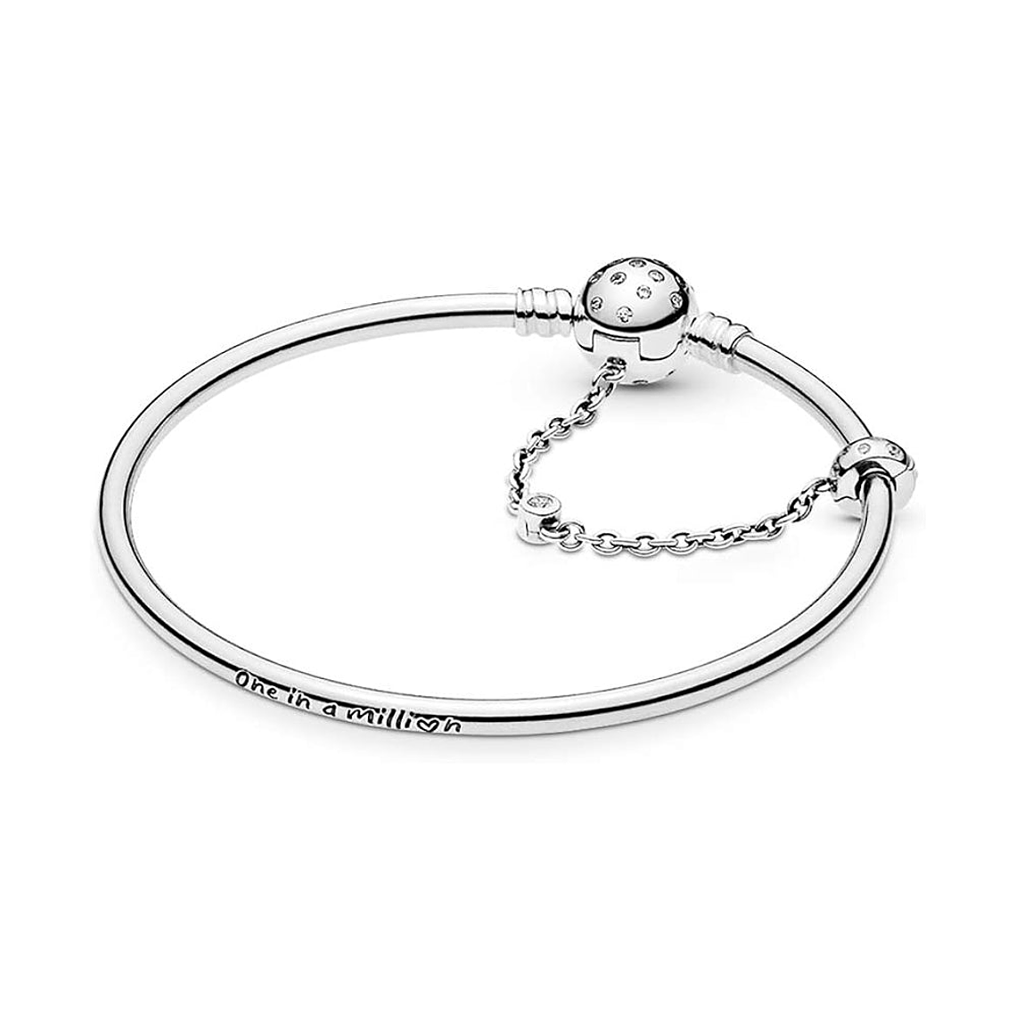 Pulsera Brazalete Pandora Verdadera Singularidad Cierre Esfera y Cadena 597846CZ Plata 925 Talla 18cm 1