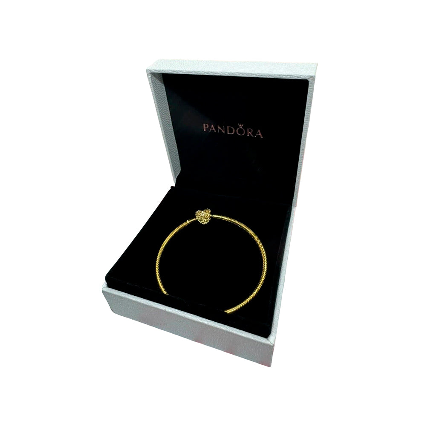 Pulsera Brazalete Pandora Corazon Floral Bañado en Oro 14k 561065C01 Plata 925 Talla 18cm 4