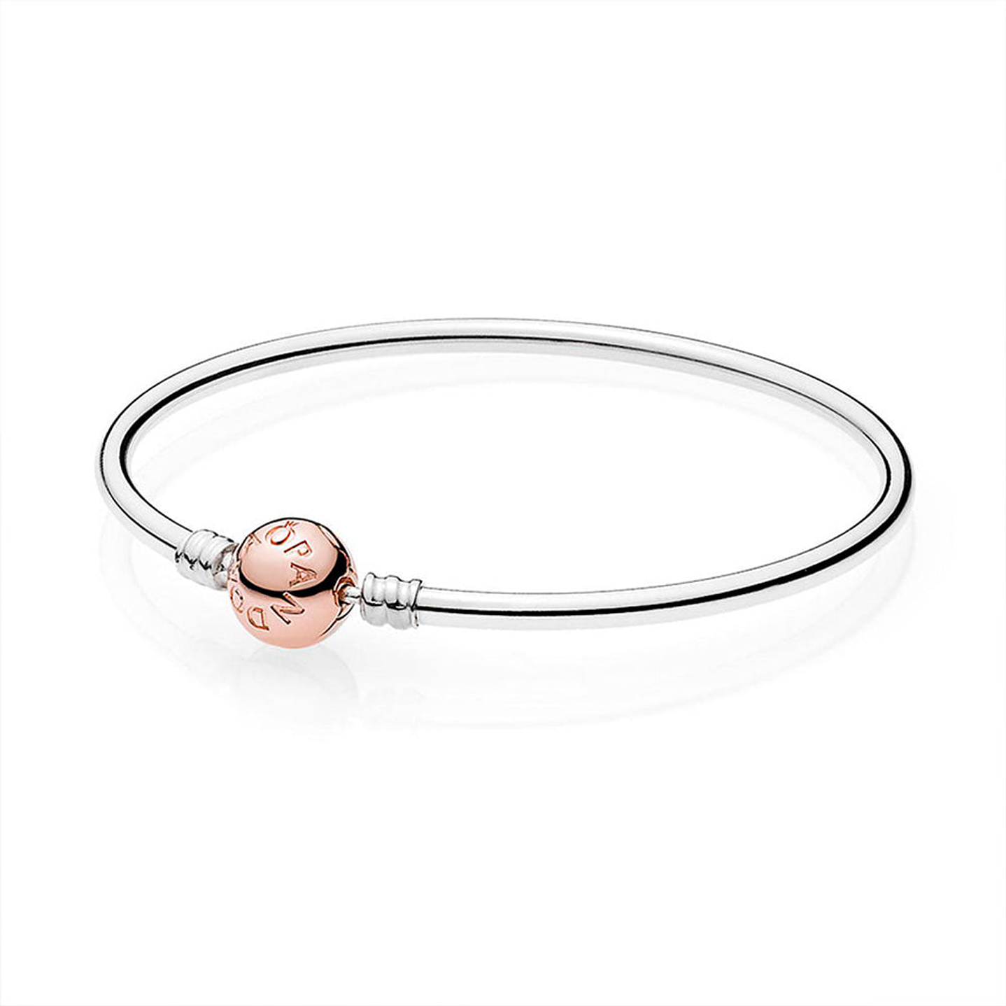 Pulsera Brazalete Pandora con Cierre Circular Color Rosa 580713 Plata 925 Talla 18cm 1