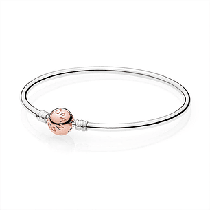 Pulsera Brazalete Pandora con Cierre Circular Color Rosa 580713 Plata 925 Talla 18cm