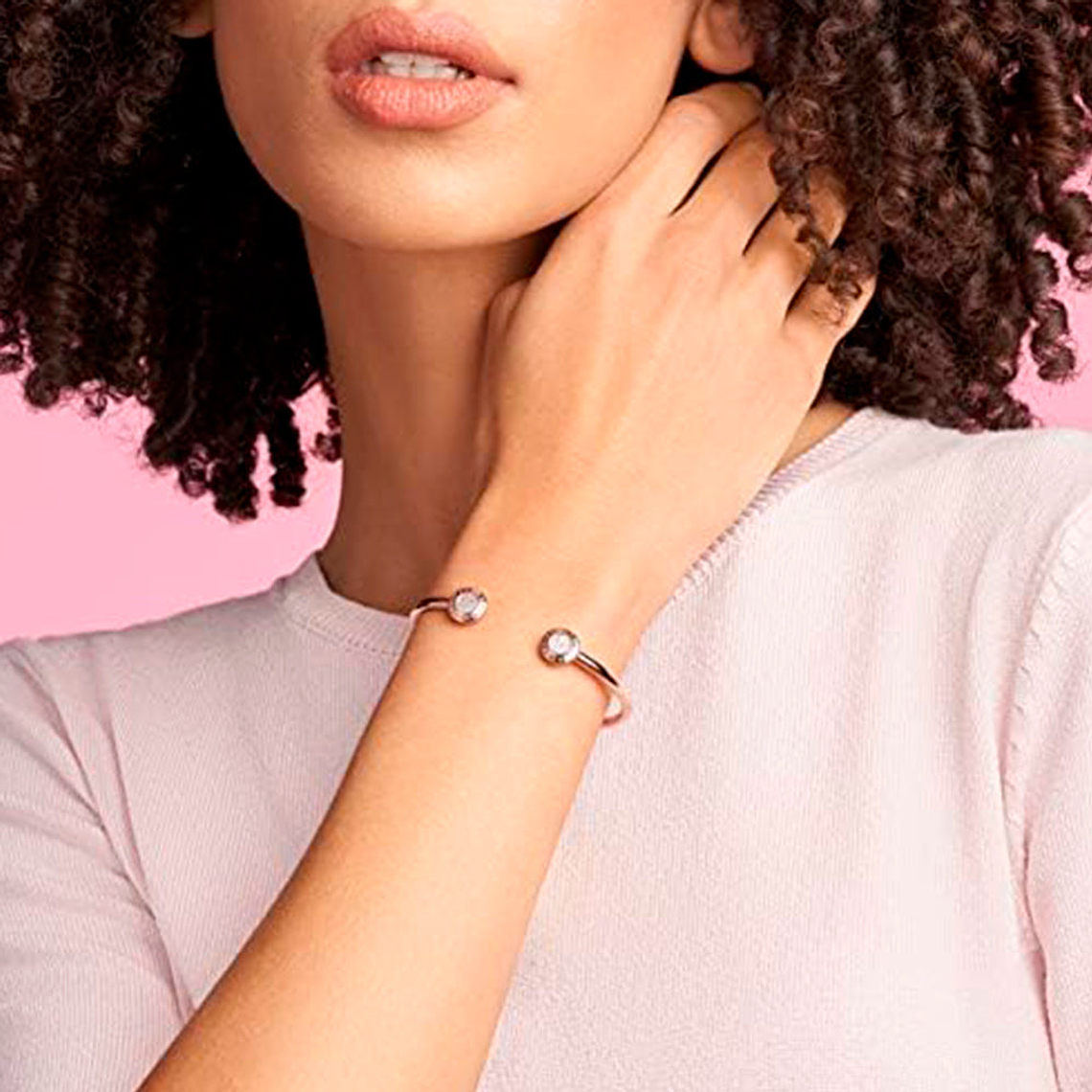 Pulsera Brazalete Pandora Estilo Abierto Bañado en Oro Rosa 586477 Plata 925 Talla 18cm 5