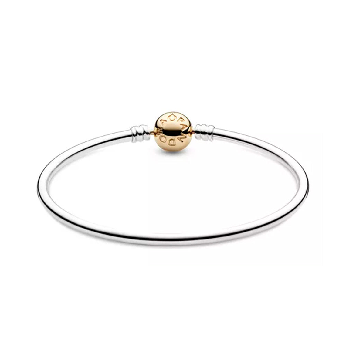 Pulsera Brazalete Pandora Liso con Cierre Bañado en Oro 14K 590718 Plata 925 Talla 18cm 2