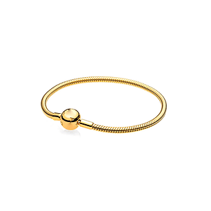 Pulsera Brazalete Pandora Cadena de Serpiente con Oro Liso 18k 567107 Plata 925 Talla 18cm