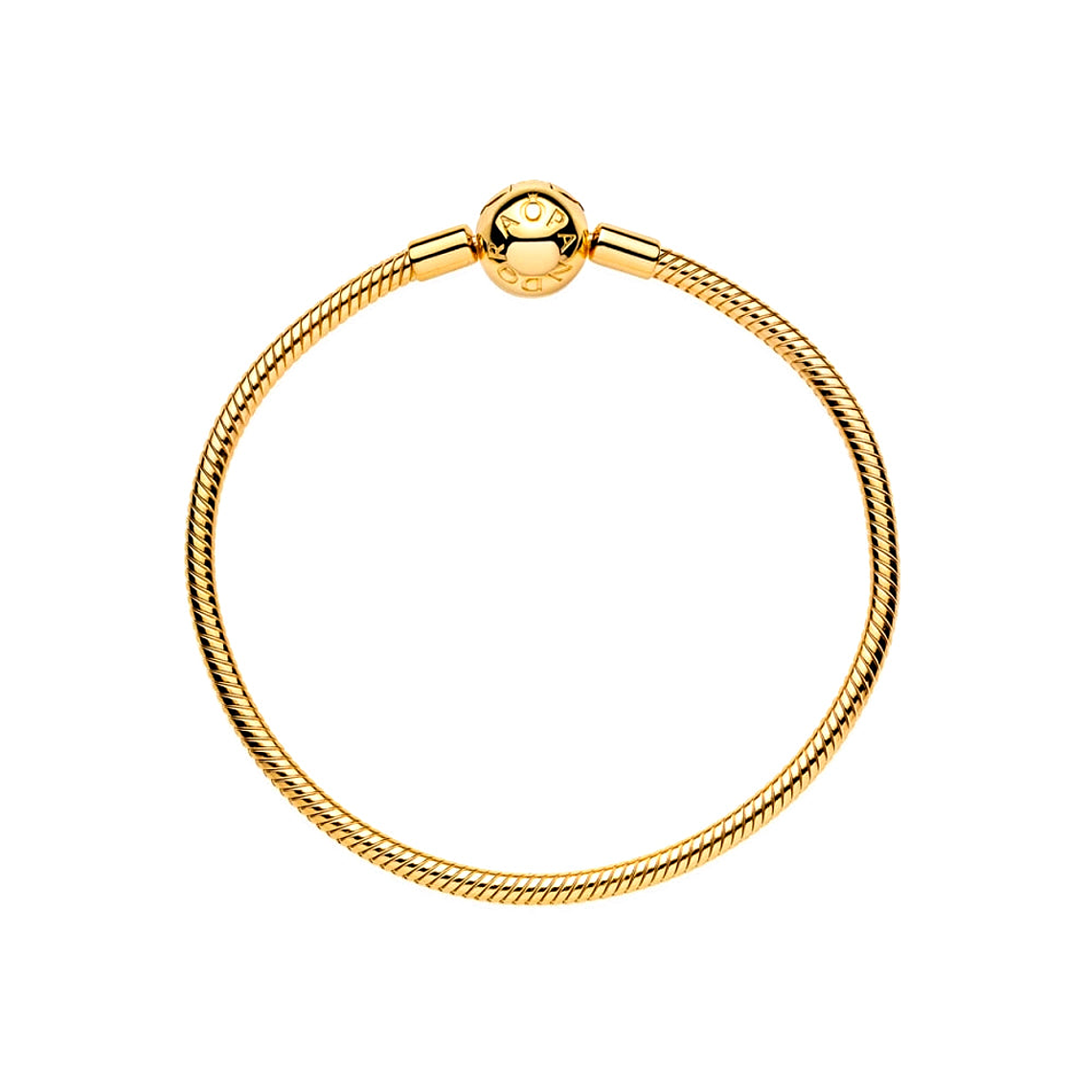 Pulsera Brazalete Pandora Cadena de Serpiente con Oro Liso 18k 567107 Plata 925 Talla 18cm 2