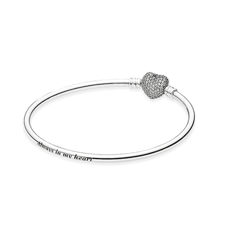 Pulsera Brazalete Pandora Corazon Bañado en Oro 14k 580722CZ Plata 925 Talla 18cm 2