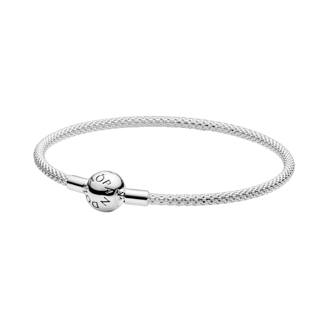 Pulsera Brazalete Pandora Malla de Plata con Cierre Circular 596543 Plata 925 Talla 18cm 1