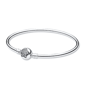 Pulsera Brazalete Liso Pandora Estrella Reluciente 590720CZ Plata 925 Talla 18cm