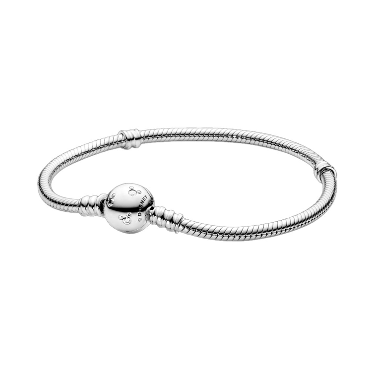 Pulsera Brazalete Pandora Liso con Cierre Siluetas Mickey Mouse 590731CZ Plata 925 Talla 18cm 1