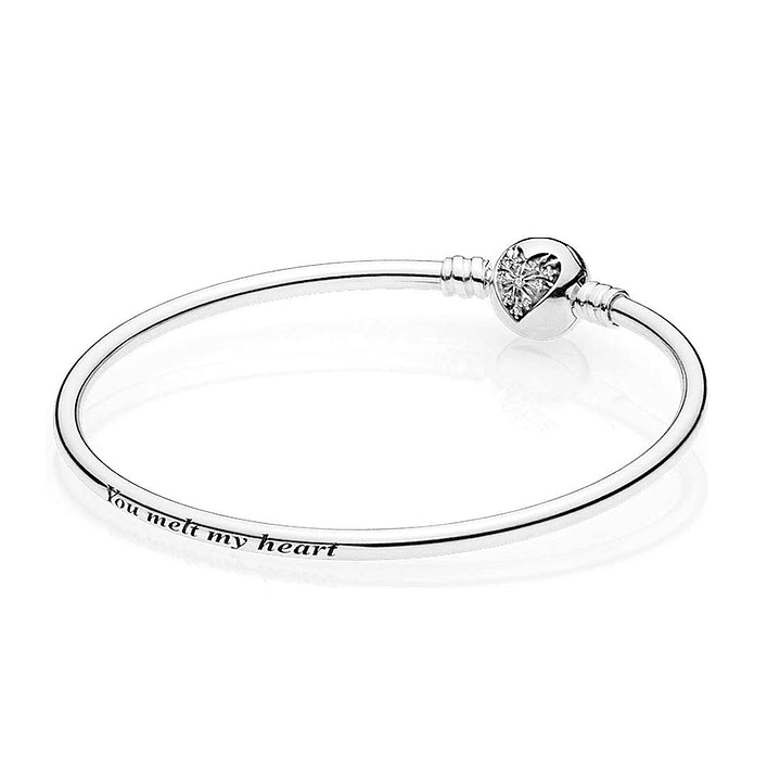 Pulsera Brazalete Pandora Corazon de Hielo con Grabado 