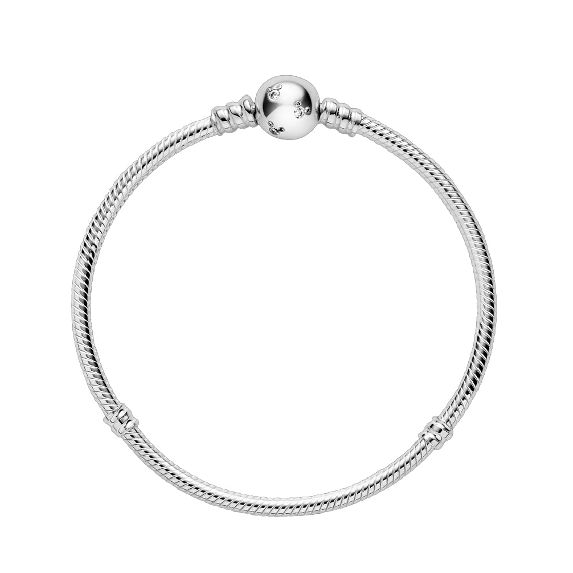 Pulsera Brazalete Pandora Liso con Cierre Siluetas Mickey Mouse 590731CZ Plata 925 Talla 18cm 2
