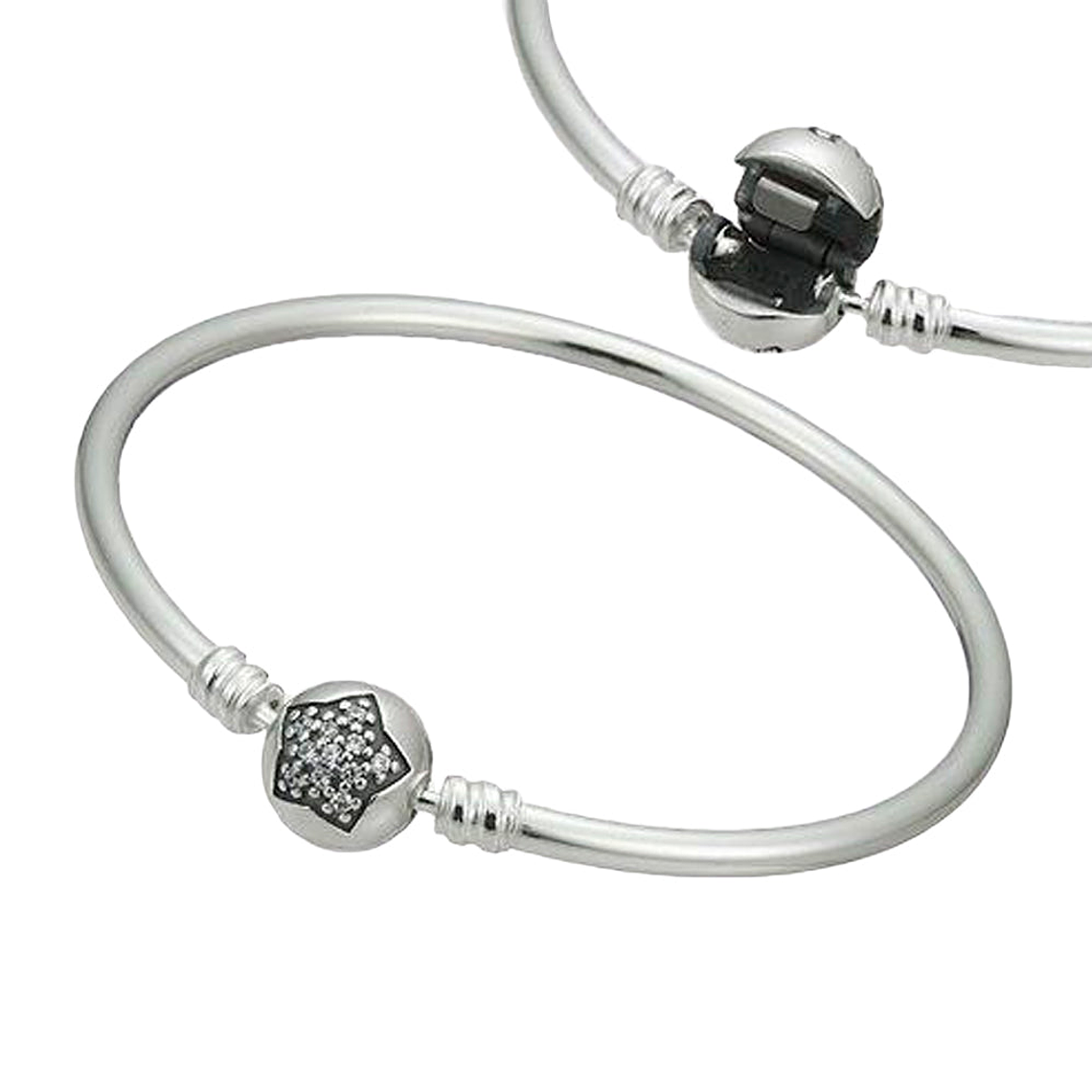 Pulsera Brazalete Liso Pandora Estrella Reluciente 590720CZ Plata 925 Talla 18cm 4