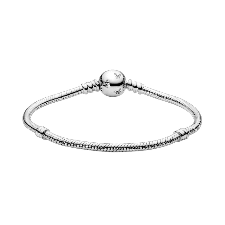 Pulsera Brazalete Pandora Liso con Cierre Siluetas Mickey Mouse 590731CZ Plata 925 Talla 18cm 3