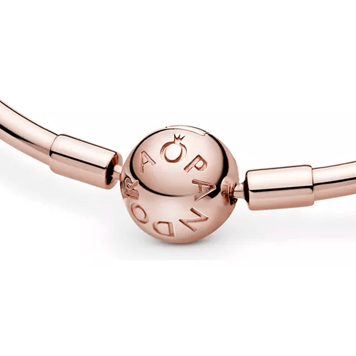 Pulsera Brazalete Pandora Clasica Recubierta con Oro Rosa 14k 587132 Plata 925 Talla 18cm 1