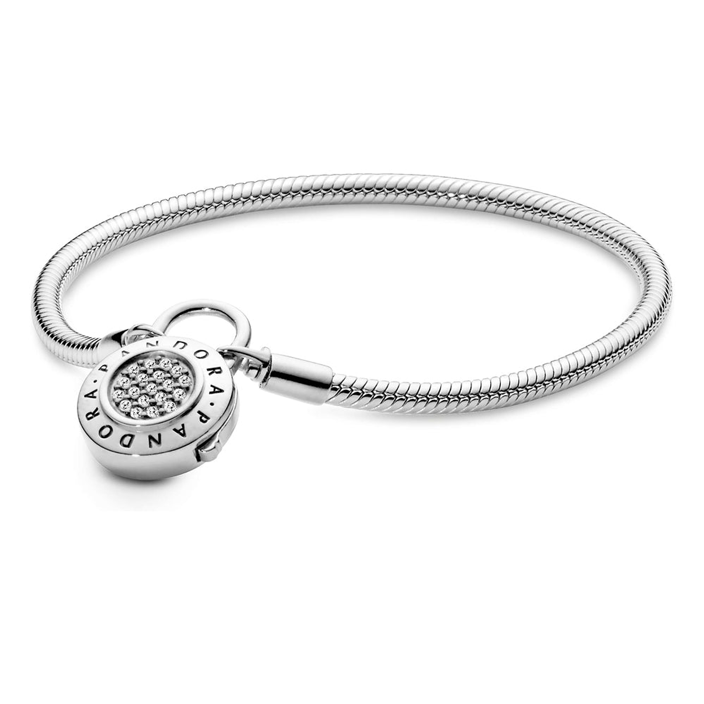 Pulsera Brazalete Pandora Cierre Candado Reluciente 597092CZ Plata 925 Talla 18cm 1