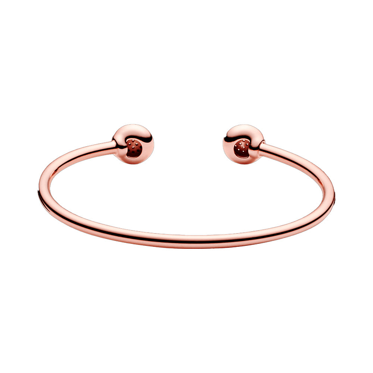 Pulsera Brazalete Pandora Estilo Liso y Abierto Bañado en Oro Rosa 14k 580528CZ Plata 925 Talla 18cm 2