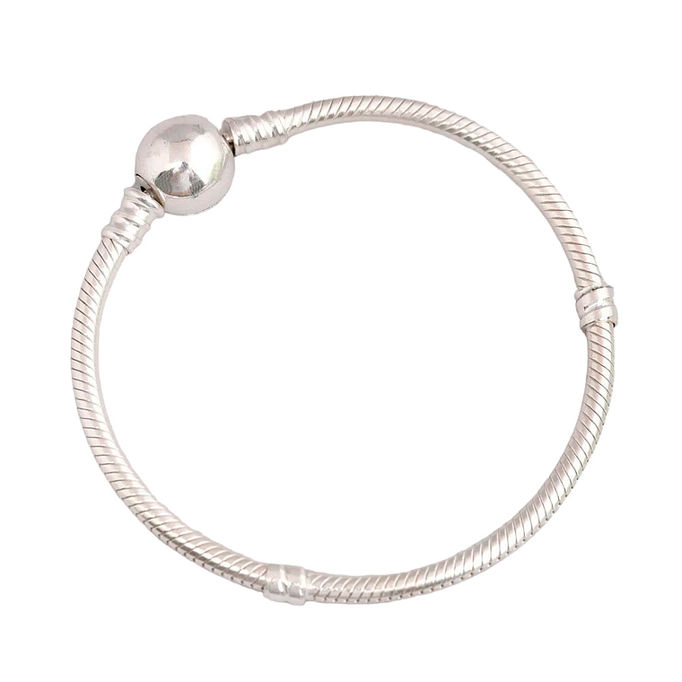 Pulsera Brazalete Pandora Cadena de Serpiente con Cierre de Corazon Rosa 590743PCZ Plata 925 Talla 18cm 4