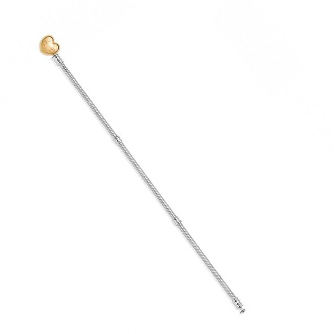 Pulsera Brazalete Pandora Cadena de Serpiente con Cierre Corazón en Oro 560719 Plata 925 Talla 18cm 2