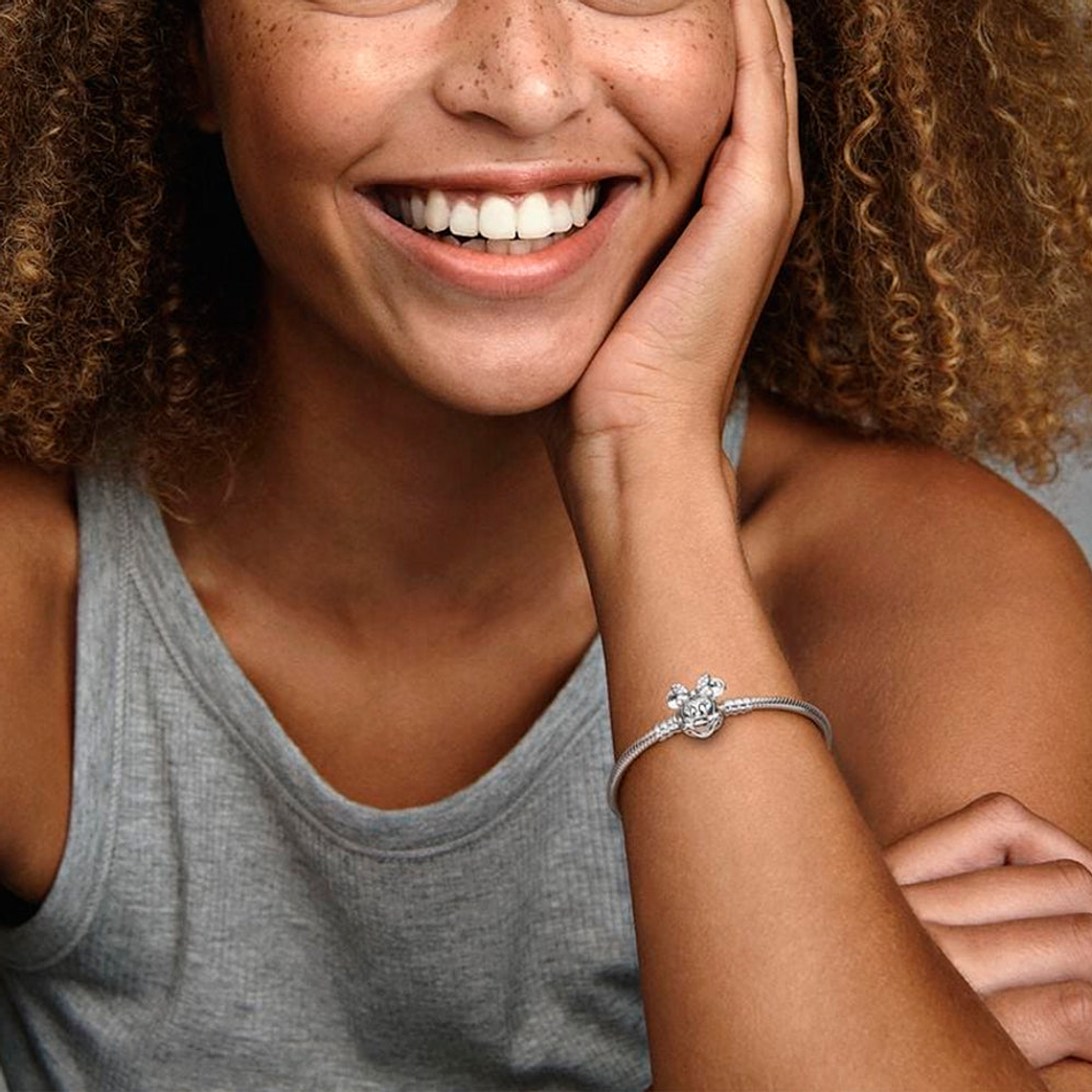 Pulsera Brazalete Pandora Cadena de Serpiente con Cierre Minnie Mouse 597770CZ Plata 925 Talla 18cm 3