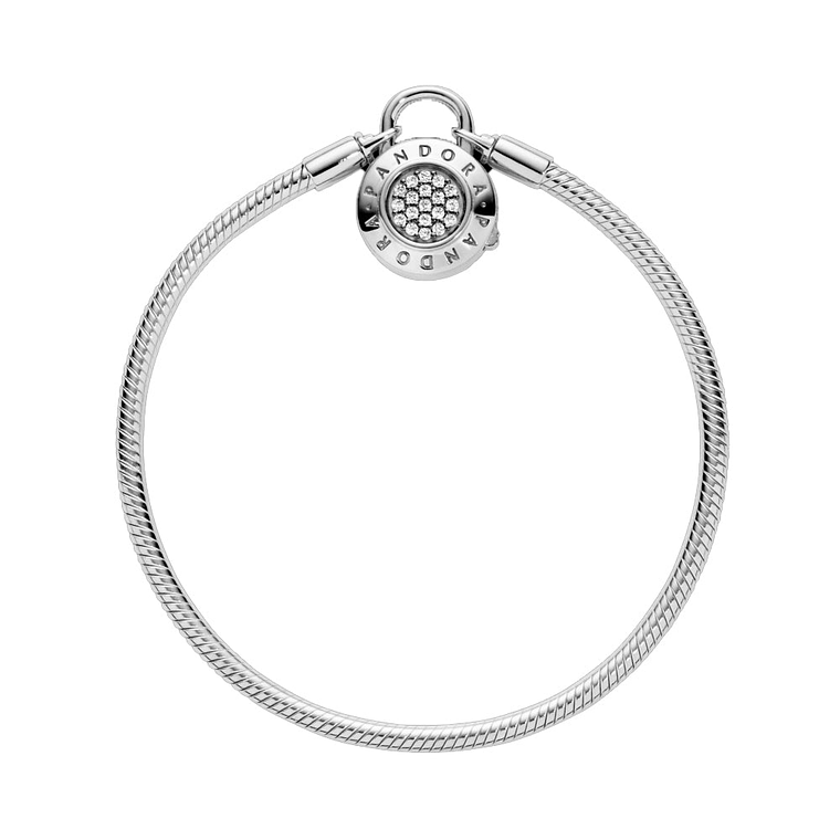 Pulsera Brazalete Pandora Cierre Candado Reluciente 597092CZ Plata 925 Talla 18cm 4