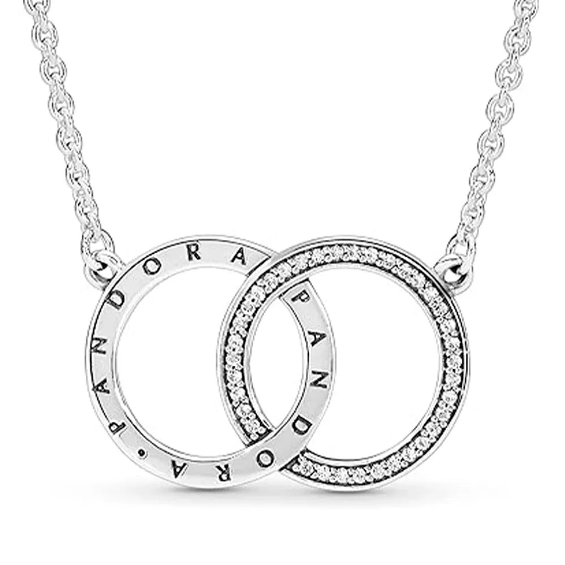 Collar de Cadena Pandora Circulos Entrelazados Color Plateado 5396235CZ en Plata 925 Talla 50cm 4