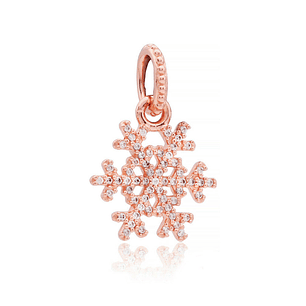 Charm Colgante Pandora 390354RCZ Copo de Nieve Oro Rosa s925