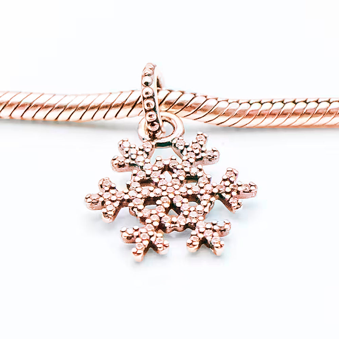 Charm Colgante Pandora 390354RCZ Copo de Nieve Oro Rosa s925 3