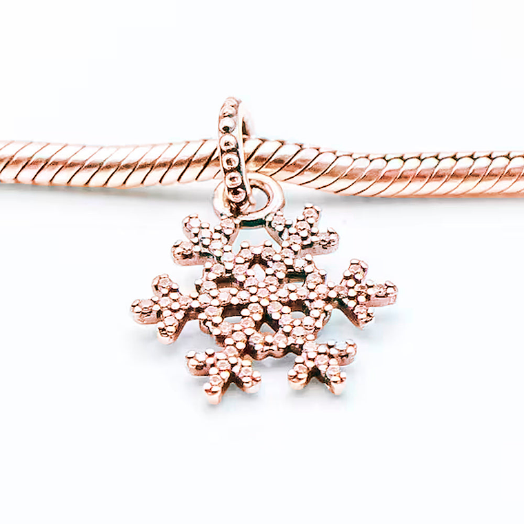 Charm Colgante Pandora 390354RCZ Copo de Nieve Oro Rosa s925 3