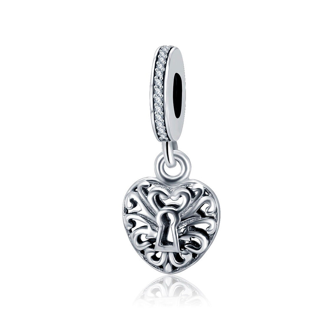 Charm Colgante Pandora Original para Mujer 791876CZ Intricate Heart Lock s925 3