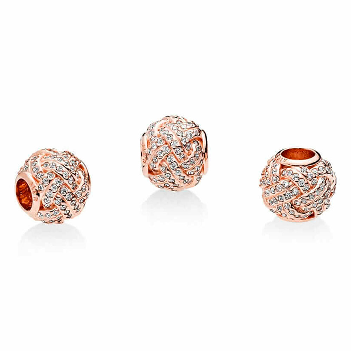 Charm Dije Pandora Original para Mujer 781537CZ Sparkling Rose Love Knot Plata s925  2
