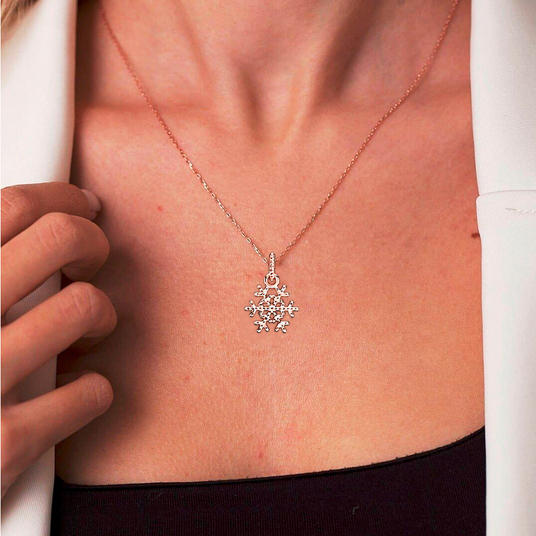 Charm Colgante Pandora 390354RCZ Copo de Nieve Oro Rosa s925 5