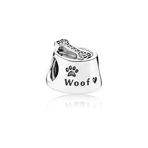Charm Dije Pandora Original para Mujer 791708CZ Dog Bowl Plata 925