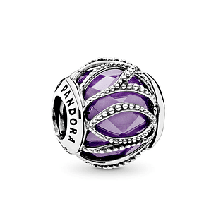 Charm Dije Pandora Original para Mujer 791968ACZ Resplandor Entrelazado Purpura Plata s925