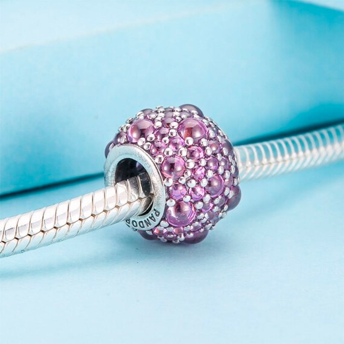 Charm Dije Pandora Original para Mujer 791755CFP Gotas Purpuras Brillantes Plata s925 5