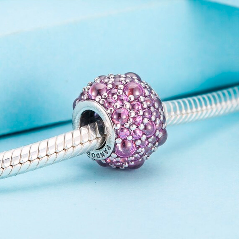 Charm Dije Pandora Original para Mujer 791755CFP Gotas Purpuras Brillantes Plata s925 5