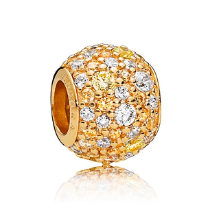 Charm Pandora Original para Mujer 767052CSY Golden Mix Pave Ball s925