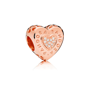Charm Pandora Original para Mujer 787375CZ Rose Logo Love Heart s925