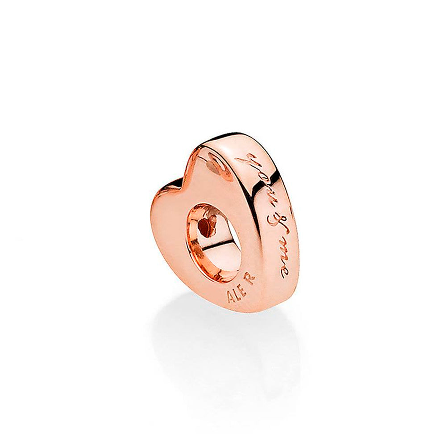 Charm Pandora Original para Mujer 786559CZR Dos Corazones Espaciador Oro Rosa 3