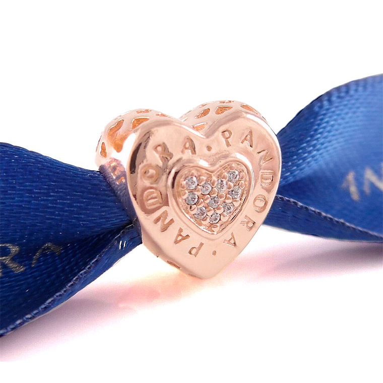 Charm Pandora Original para Mujer 787375CZ Rose Logo Love Heart s925 3