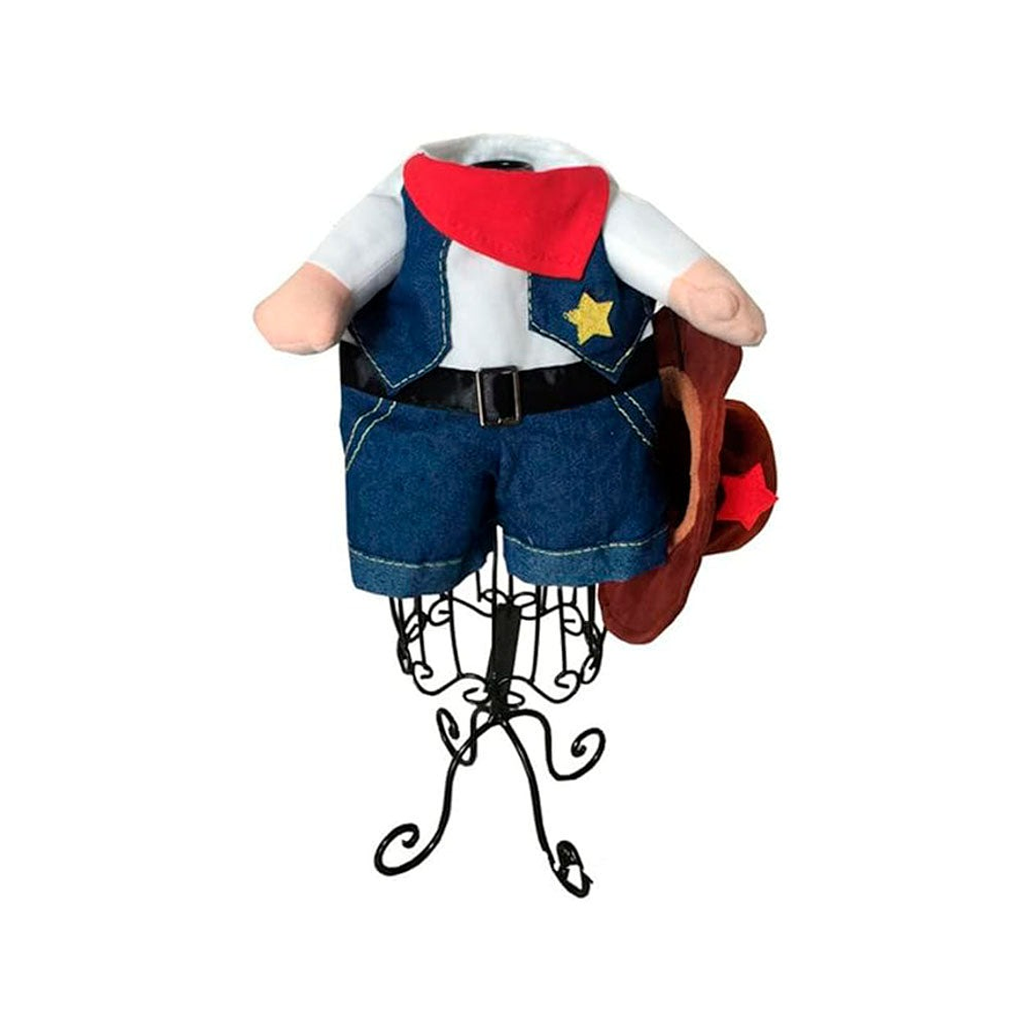 Disfraz para Gato y Perro de Vaquero Azul y Blanco Talla L 3