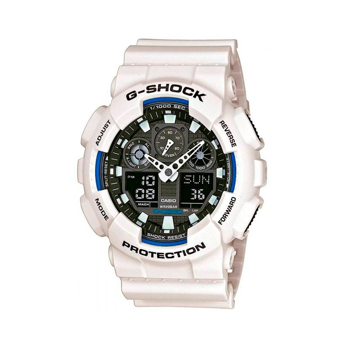 Reloj Análogo Digital Casio Original G-Shock GA-100B-7A Resina Color Blanco 1