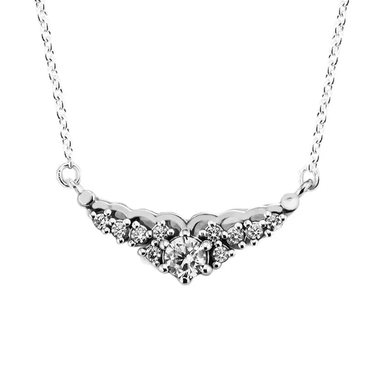Collar de Cadena Pandora Tiara Reluciente 396227CZ Plata 925 Talla 45cm 4