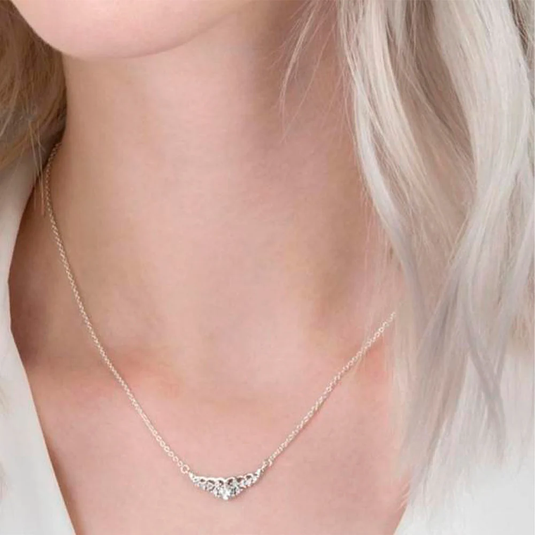 Collar de Cadena Pandora Tiara Reluciente 396227CZ Plata 925 Talla 45cm 6